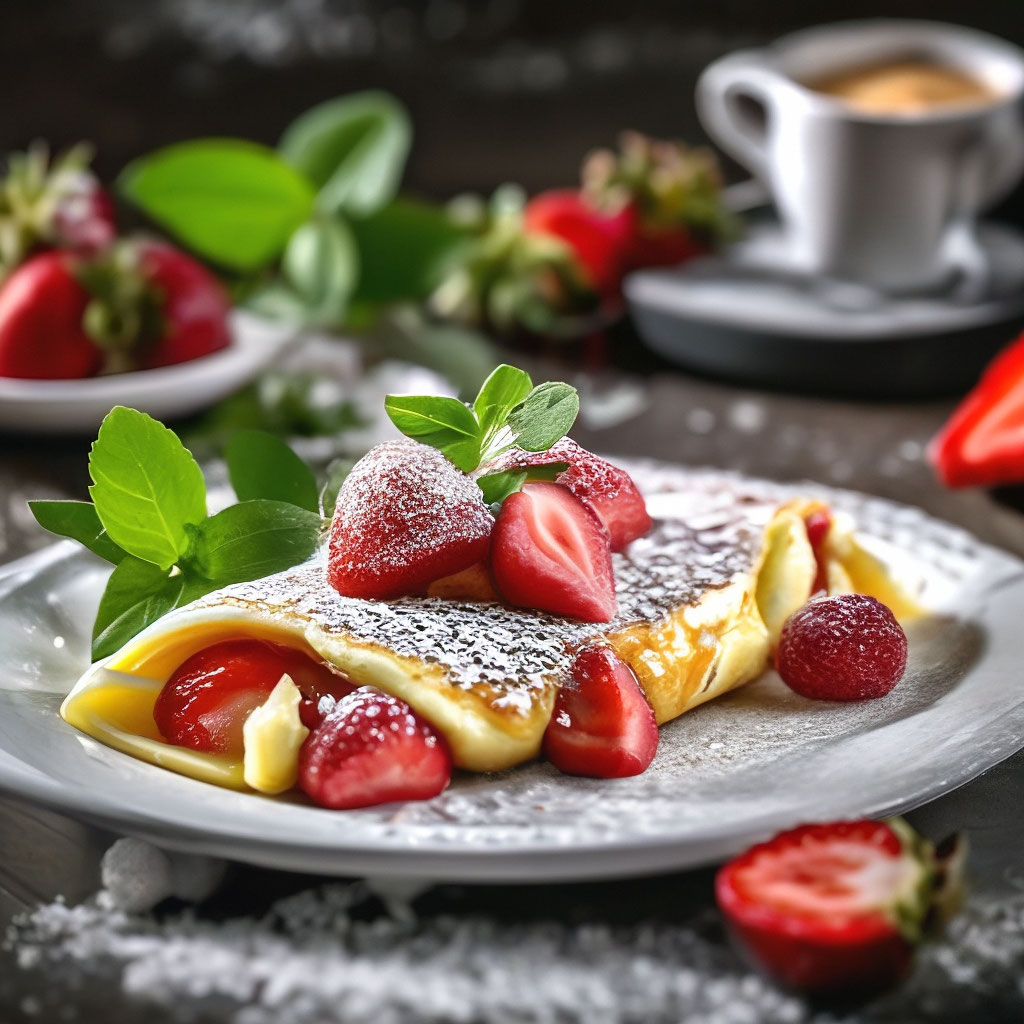 Блинчики с клубникой